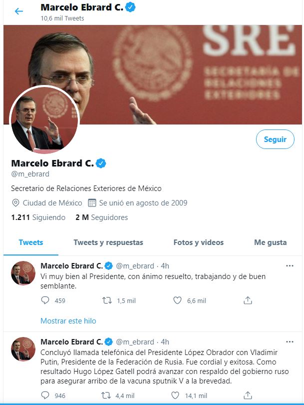 Vacuna, Rusia, Presidentes