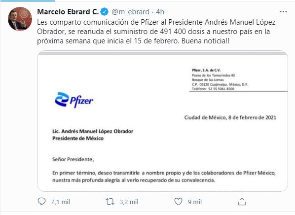 AMLO, Vacunas, Pfizer, pandemia