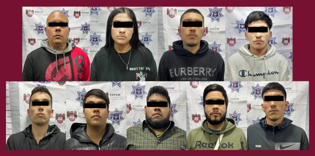 POLICÍA MUNICIPAL CAPTURA A NUEVE PERSONAS POR PORTACIÓN DE ARMA DE FUEGO